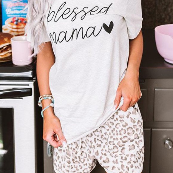 Blessed Mama Graphic Leopard Lounge Set - Picture 2 of 8